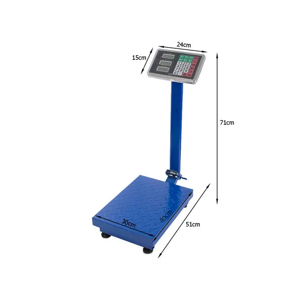 100 kg-os árazós platformmérleg LCD kijelzővel, akkumulátoros