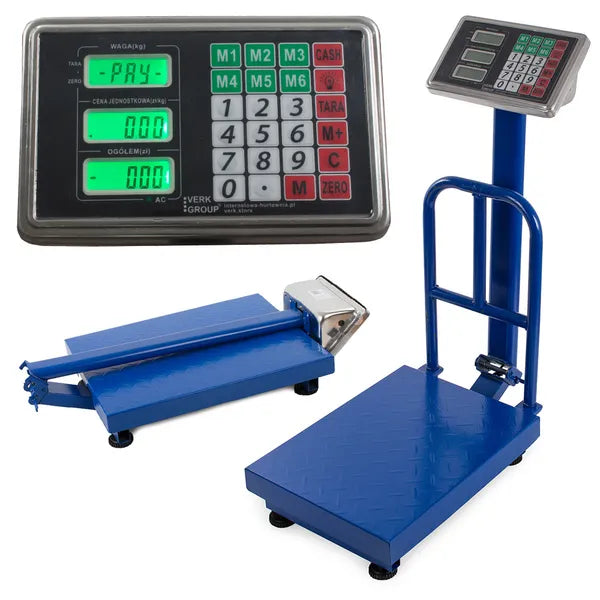 100 kg-os, LCD kijelzős platform mérleg, rozsdamentes tálcával