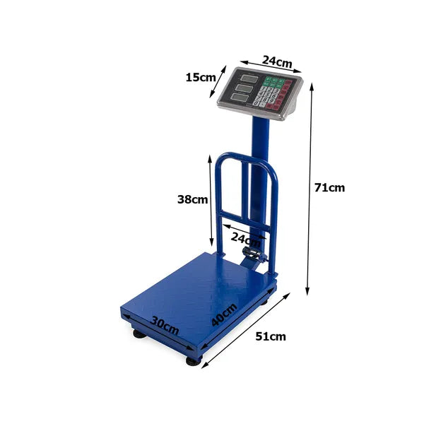 100 kg-os, LCD kijelzős platform mérleg, rozsdamentes tálcával
