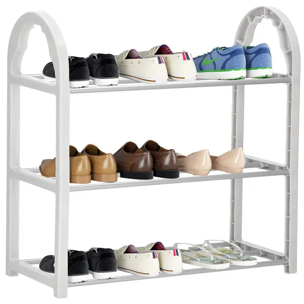 Springos 3 polcos cipőtároló állvány szürke 49x19x47,5 cm 15 kg