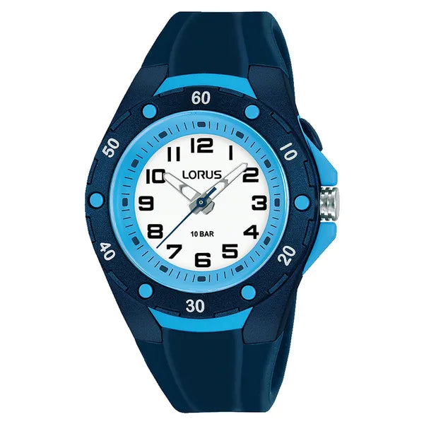 Lorus Classic 36 mm kék gyerek karóra WR100 kvarc műanyag szíj