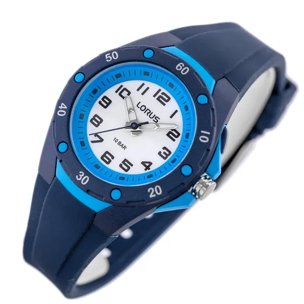 Lorus Classic 36 mm kék gyerek karóra WR100 kvarc műanyag szíj