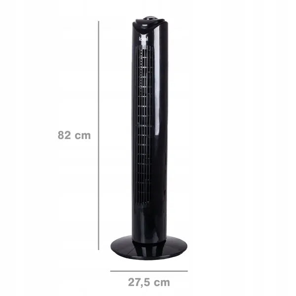 Csendes oszlopventilátor 45 W – álló, 82 cm, 3 sebesség, 90° oszcilláció