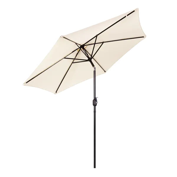 Nagy, ferde, dönthető kerti napernyő kurblival, 6 bordával, bézs 270 cm | SL-UM003C BEIGE