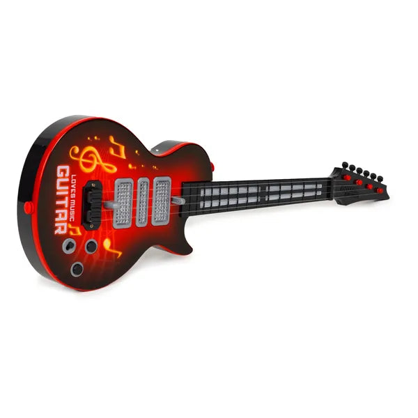 Gyerek elektromos gitár fényekkel piros