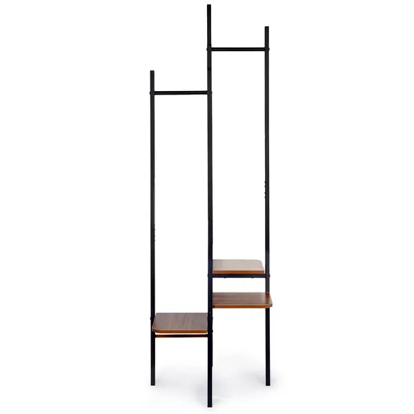 Álló ruhafogas 4 polccal, fémből, 4 keresztléccel, 176×55 cm, max 30 kg