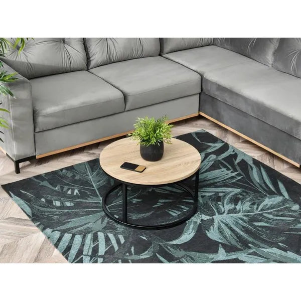 60 cm-es kerek loft dohányzóasztal fém vázzal, laminált forgácslap