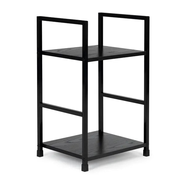 Loft fekete MDF éjjeliszekrény 2 polccal fémvázzal 48,5 cm
