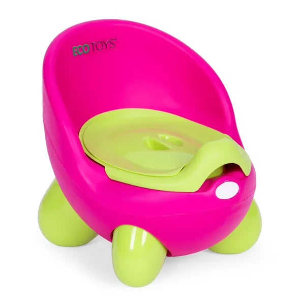 Ecotoys gyermek bili, csúszásmentes, kivehető tartály, rózsaszín-zöld