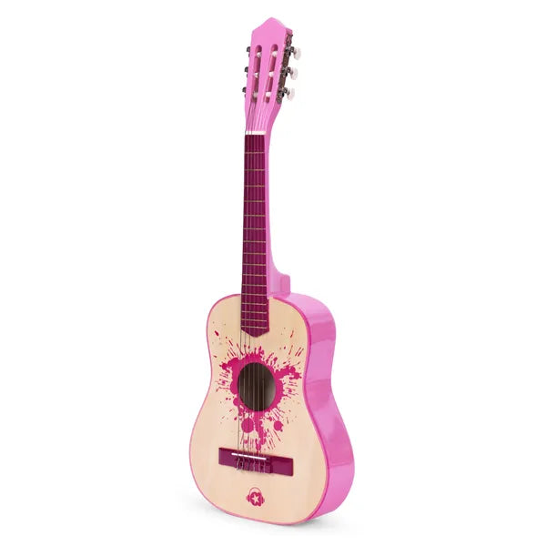 Ecotoys gyermek gitár rózsaszín - 6 húr, fa, 3+ év
