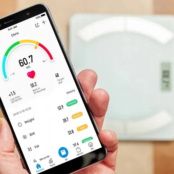 Eldom TWO500 okos Bluetooth fürdőszobai mérleg, 180 kg, fehér, app támogatás