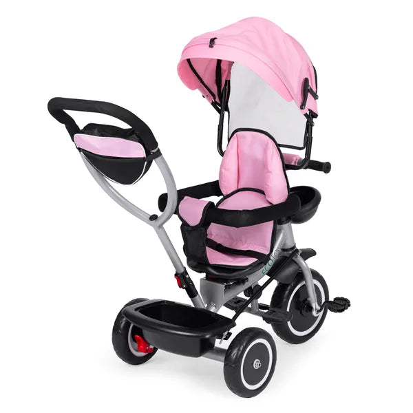 Ecotoys 2in1 tricikli babakocsi, forgatható ülés, rózsaszín