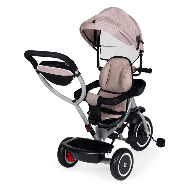Ecotoys 2in1 tricikli babakocsi, bézs, forgatható ülés