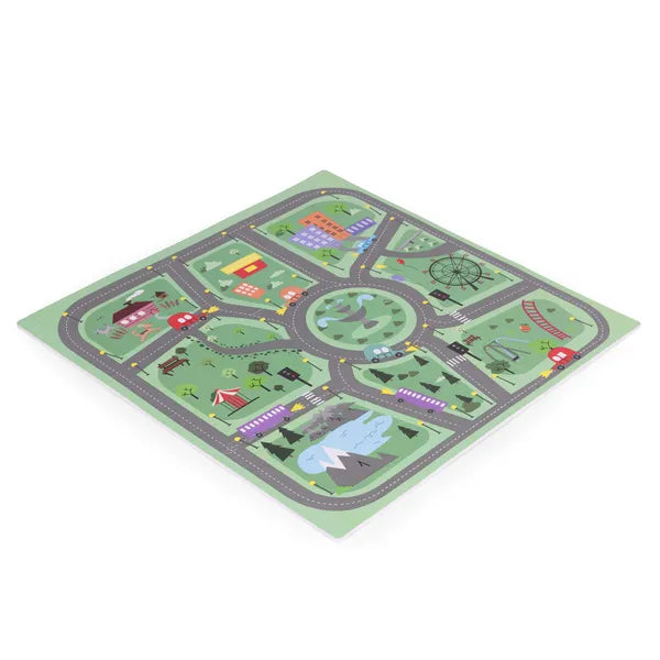 Város mintás EVA hab puzzle játszószőnyeg, 90,5×90,5 cm, 21 db