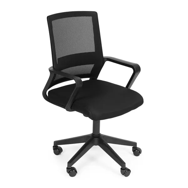 Ergonomikus fekete irodai forgószék hálós háttámlával, állítható magasság