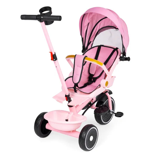 Ecotoys 2in1 tricikli babakocsi, forgatható ülés, rózsaszín