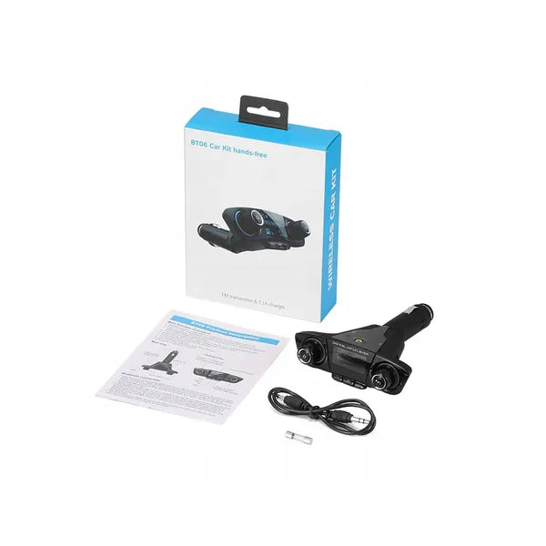 Bluetooth 5.0 autós FM transmitter 8in1 USB/SD lejátszó, 12-24 V, dupla USB