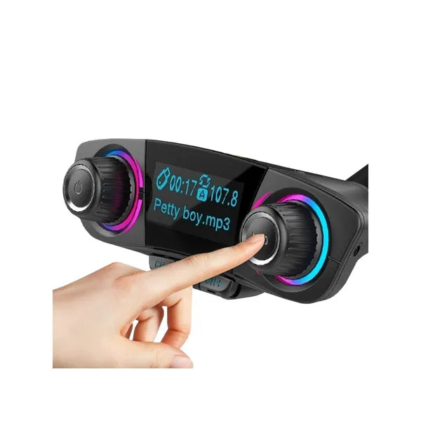 Bluetooth 5.0 autós FM transmitter 8in1 USB/SD lejátszó, 12-24 V, dupla USB