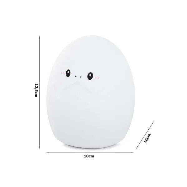 Gyerek szilikon RGB éjjeli fény, tojás alakú, érintésvezérelt, USB-töltés