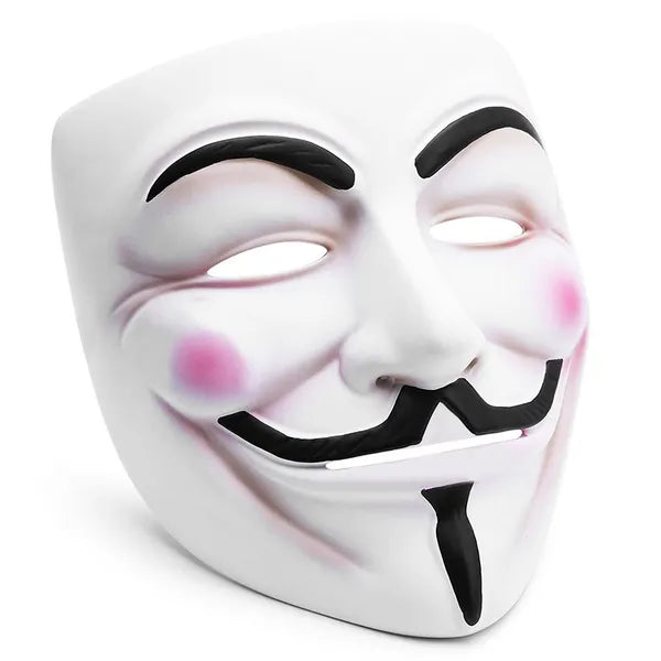 Guy Fawkes Anonymous fehér műanyag maszk, univerzális méret