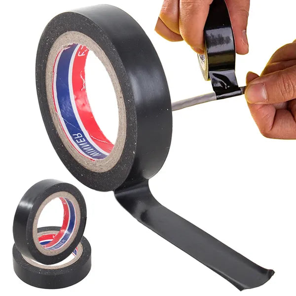 Erős PVC szigetelőszalag, fekete, vízálló, 17 mm × 18 m