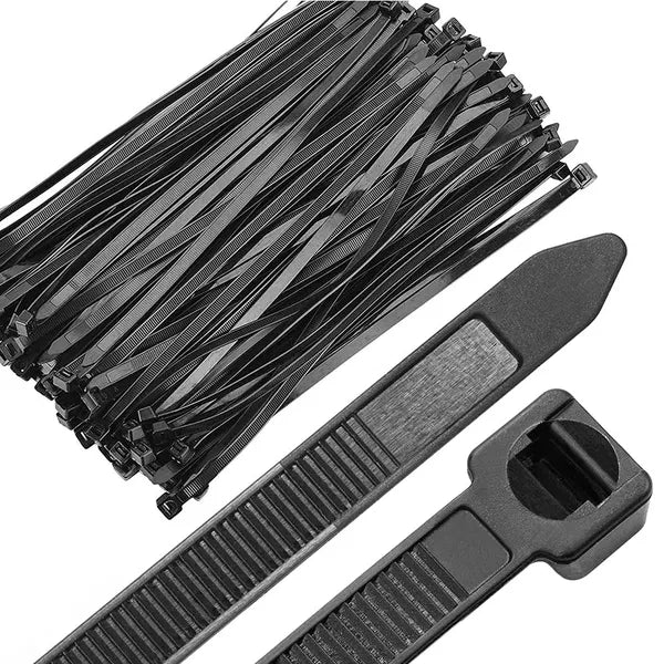 Nylon kábelkötegelő 3,6×200 mm fekete, 100 db