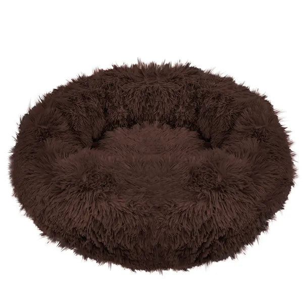 Springos Cozy kutyafekhely, kerek, 80 cm, barna, poliészter, L méret