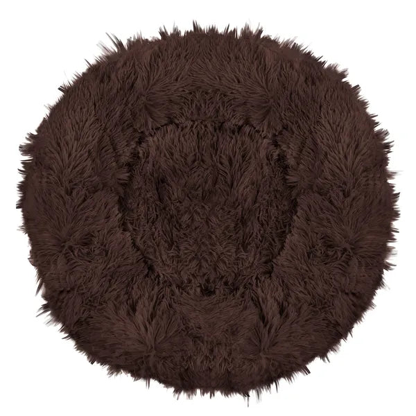 Springos Cozy kutyafekhely, kerek, 80 cm, barna, poliészter, L méret