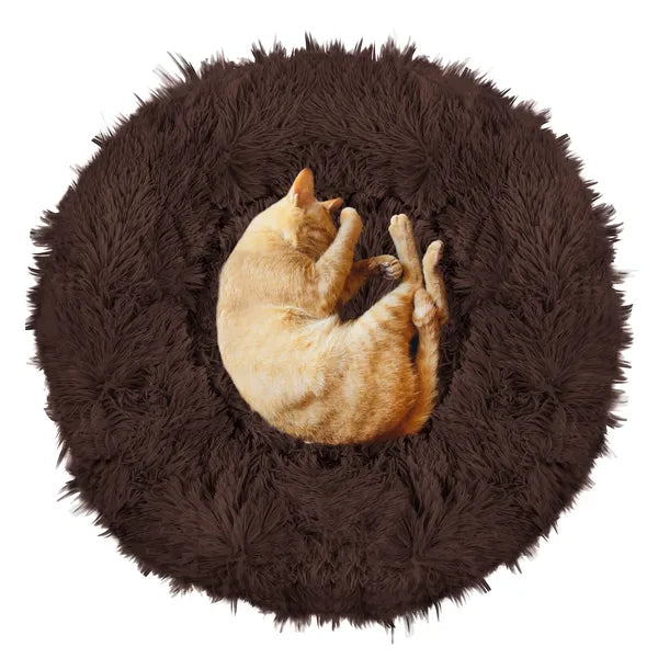 Springos Cozy kutyafekhely, kerek, 80 cm, barna, poliészter, L méret