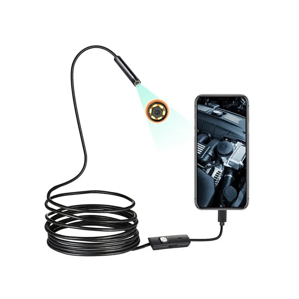 USB-endoszkóp vizsgáló kamera, 5 m kábel, 5.5 mm, 6 LED, Android/PC