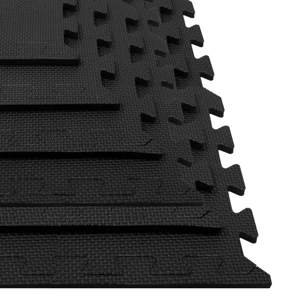 Springos® fekete edzőszőnyeg 60x60cm, 6db, eva, csúszásmentes