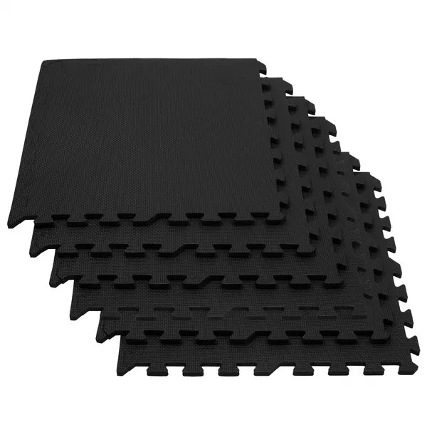 Springos® fekete edzőszőnyeg 60x60cm, 6db, eva, csúszásmentes