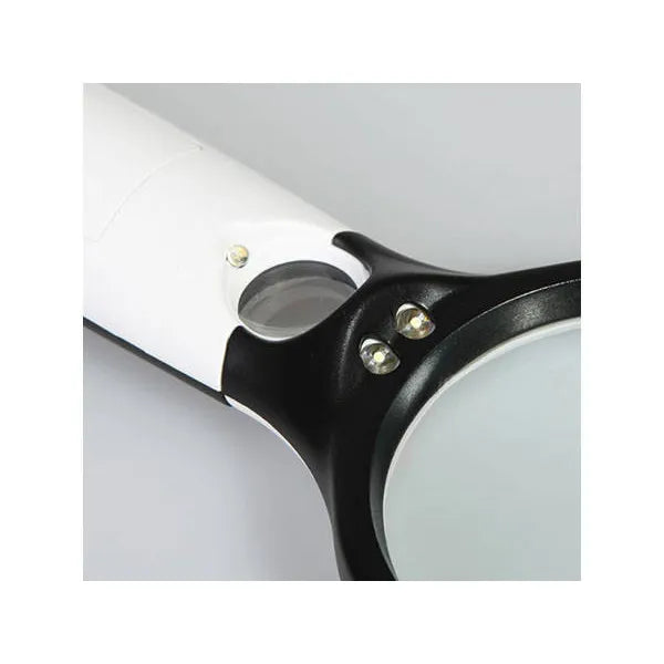 Kézi LED-es nagyító 3×/45×, 75 mm lencse, 3 beépített LED