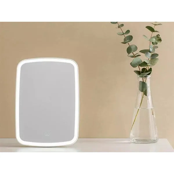 LED sminktükör állítható fényerővel, 3 színhő, USB-tölthető, 17×24 cm