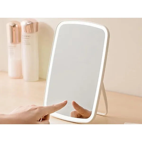 LED sminktükör állítható fényerővel, 3 színhő, USB-tölthető, 17×24 cm