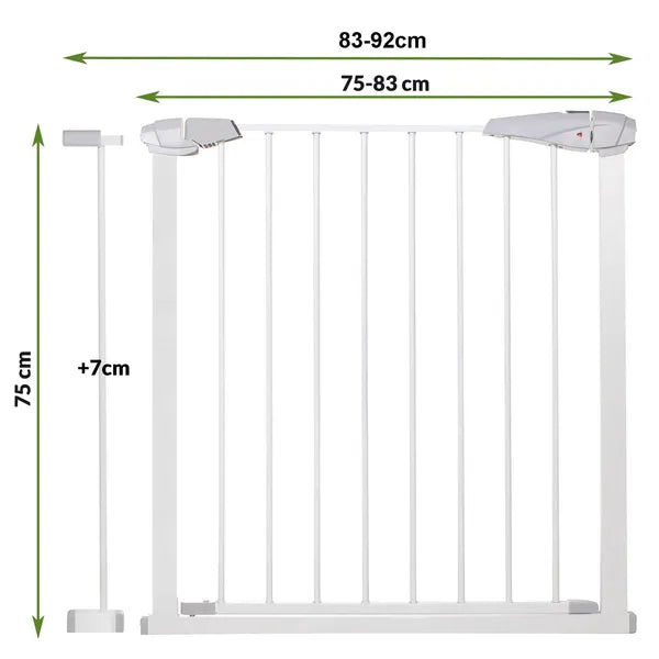 Springos biztonsági kapu 76-85cm, fém+műanyag, automata záródás