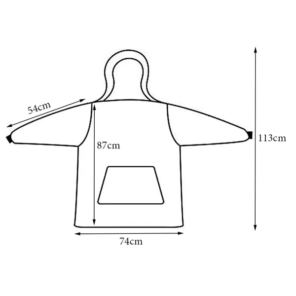 Világoskék oversize kapucnis polár takaró pulóver, uniszex, XXL