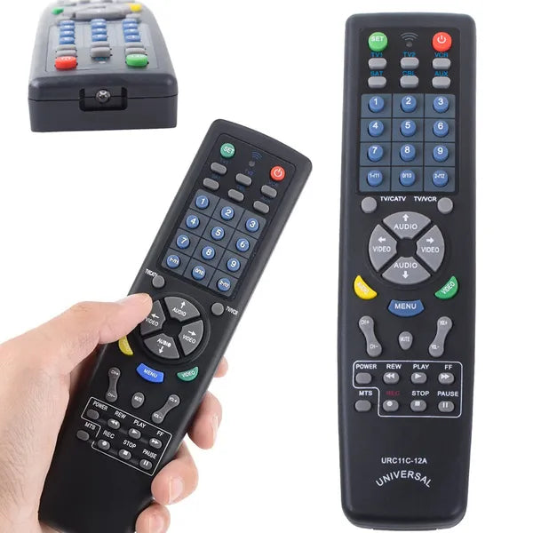 Univerzális távirányító TV-hez, DVD-hez, SAT-hoz – fekete, 2×AAA