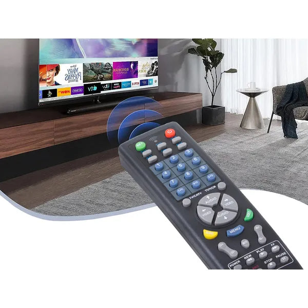 Univerzális távirányító TV-hez, DVD-hez, SAT-hoz – fekete, 2×AAA