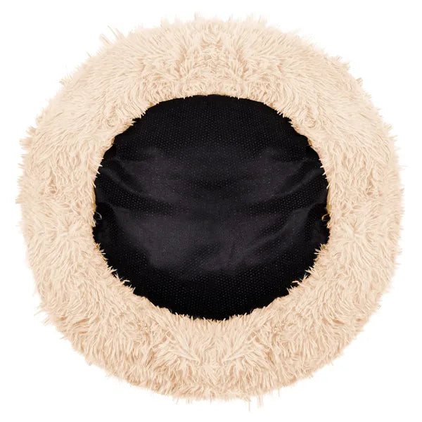 Kerek krémszínű kutyafekhely 90 cm, XL, poliészter, csúszásgátló