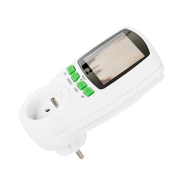 LCD kijelzős konnektoros wattmeter, 16A/3680W energiafogyasztás-mérő