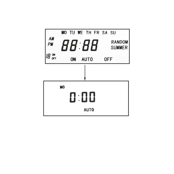 Digitális programozható konnektoros időzítő, LCD kijelző, 16A, 3680W, fehér