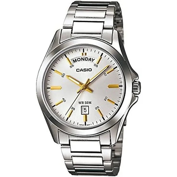 Casio férfi ezüst kvarc óra dátumfunkcióval wr50
