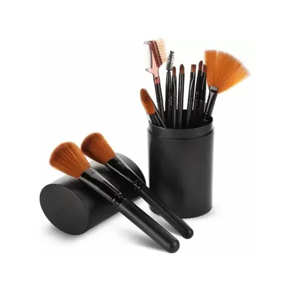 Profi szintetikus sminkecset készlet 12 db-os, tokban, 12–16 cm
