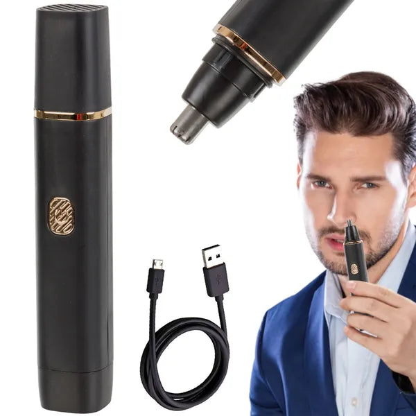 USB-s újratölthető fül- és orrszőr trimmelő, rozsdamentes acél pengékkel