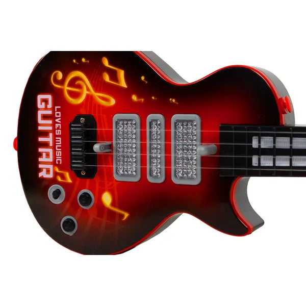 Gyerek elektromos gitár fényekkel piros