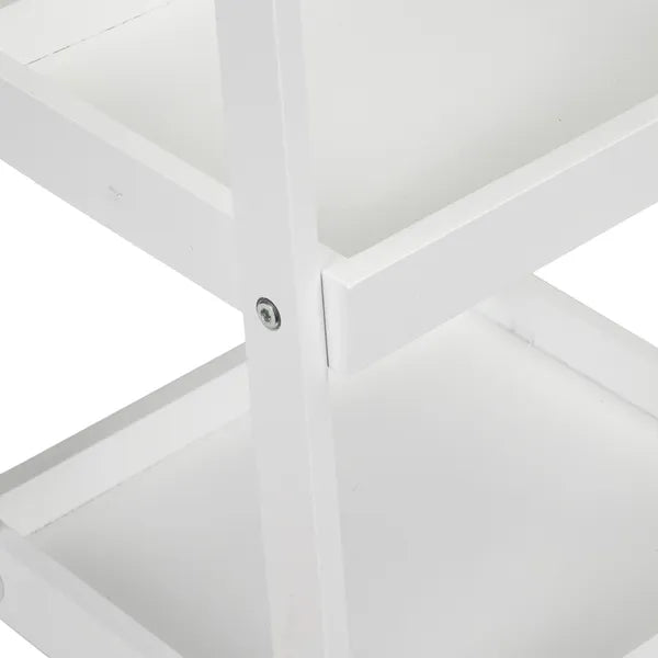 ModernHome fehér éjjeliszekrény könyvespolc 3 polccal, MDF, 78×34,5×31 cm