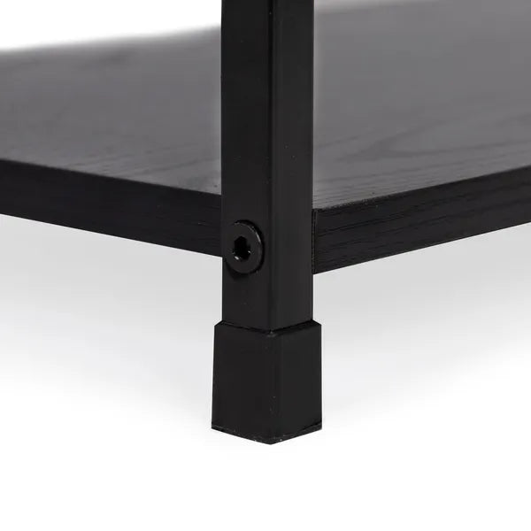 Loft könyvespolc 3 MDF polccal, fekete fém vázzal, 80×59,5 cm