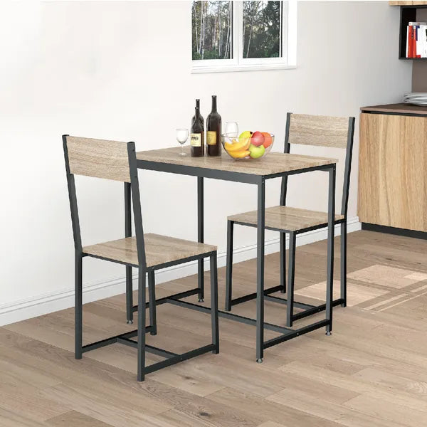 Étkező- bútorszett: 78x49 cm tölgy MDF asztal + 2 fémszék