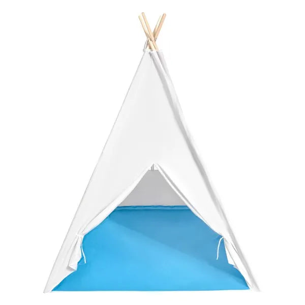 Gyerek indián teepee sátor 120x120x150 cm, fa vázzal, padlóval